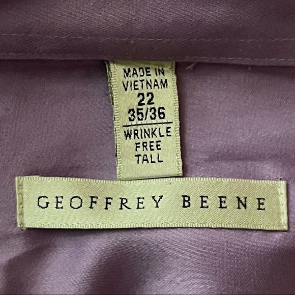 Geoffrey Beene Purple Button Down Dress Shirt Size 22 - Picture 3 of 4